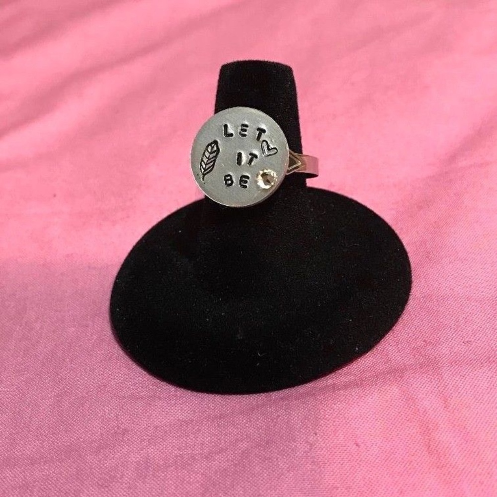 Beautiful Handcrafted "Let It Be"  Adjustable Ring